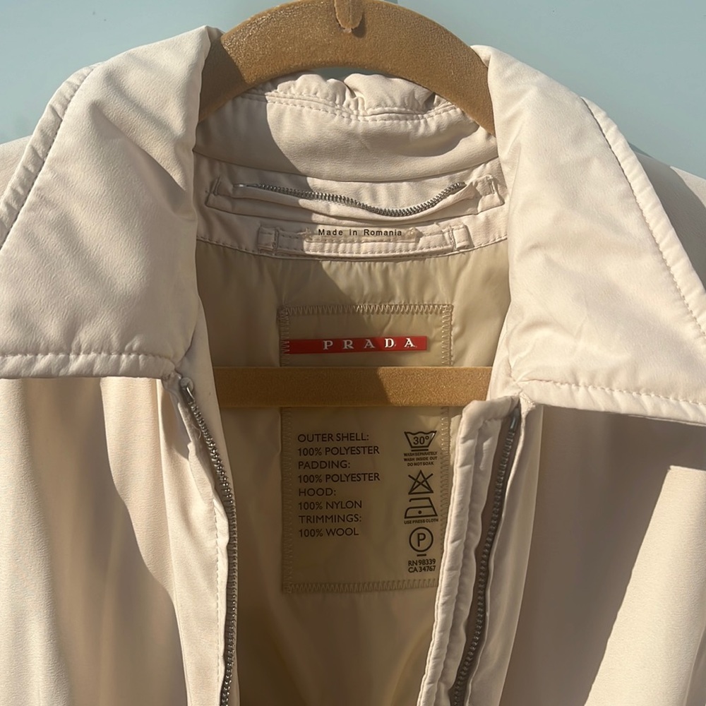 Cream Prada Gore-Tex Coat View 2